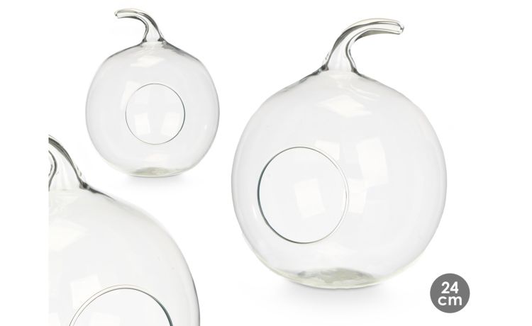 Vaso a forma di mela trasparente--Trasparente-Vetro-24 cmx20 cm