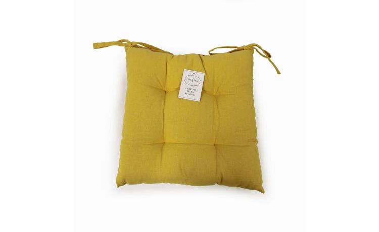 Cuscino sedia tinta unita giallo--Giallo-Cotone-40 cmx40 cm