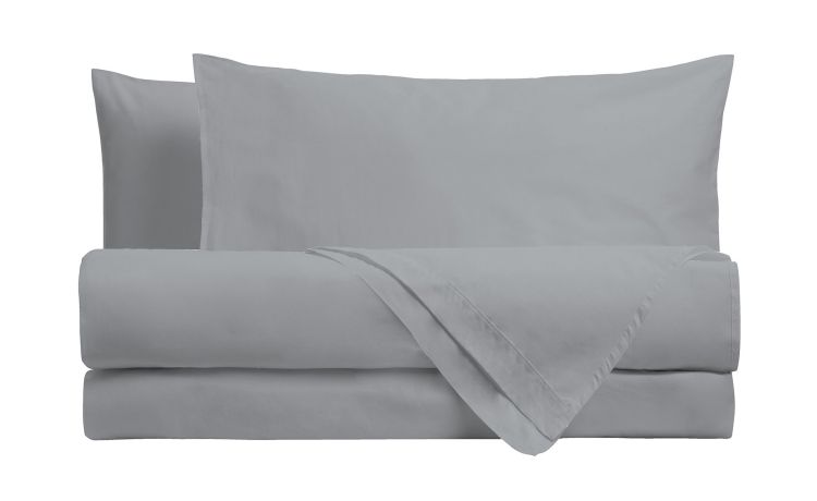 Completo letto 1 piazza e mezza grigio--Grigio-Cotone