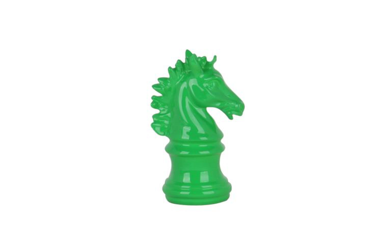 Scacco Cavallo oggetto decorativo verde H15 cm