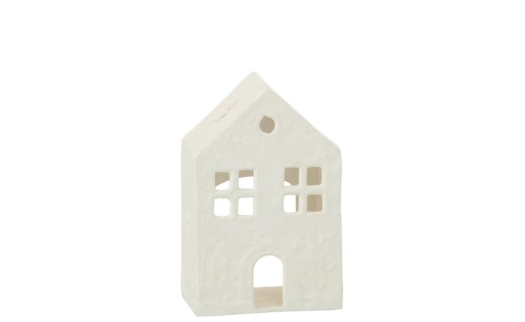 Porta T-light decorazione casa bianco  12x7 cm--Bianco-Alluminio