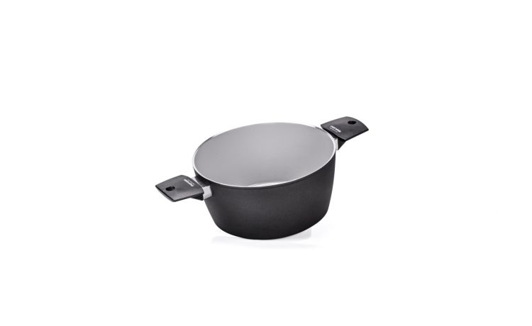 Futura casseruola 2 manici Ø24 cm-Fondo adatto a induzione-Grigio-Alluminio