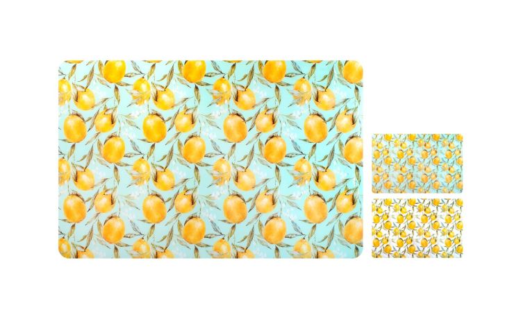 Tovaglietta limoni 43x28 cm--Giallo-Plastica-28 cmx43 cm