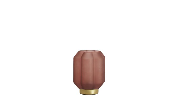 Yvias lampada LED rossa e oro Ø13 cm--Rosso-Vetro