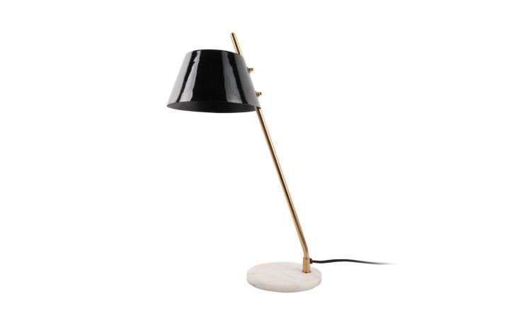 Savy lampada da tavolo smaltata nera h53 cm---Ferro