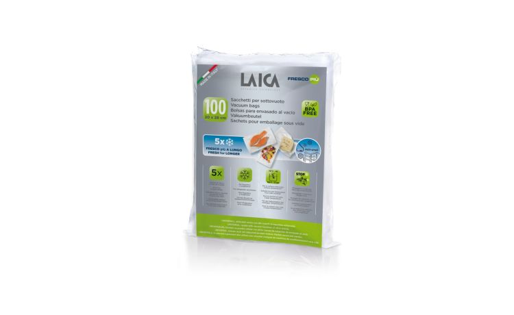 Laica 100 sacchetti per sottovuoto 20x28cm VT3501