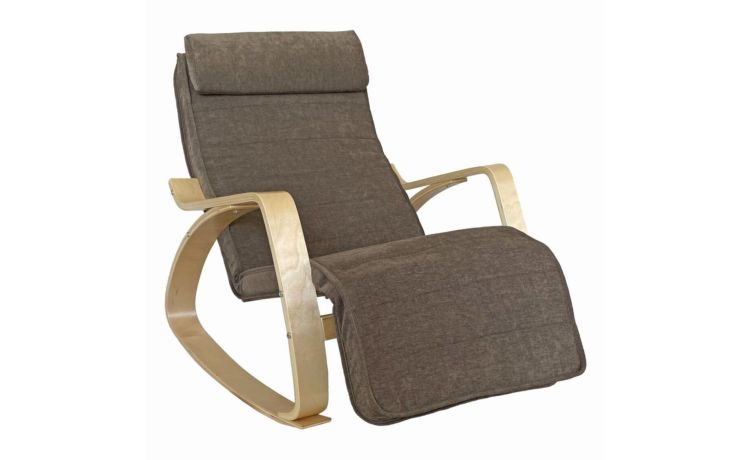 Maia poltrona dondolo con pediera relax manuale grigio scuro--Grigio scuro-Tessuto-110 cmx67 cm