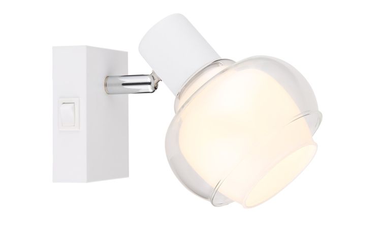 Tokki faretto in vetro bianco 1xE14-Lampadina non inclusa-Bianco-Metallo-12