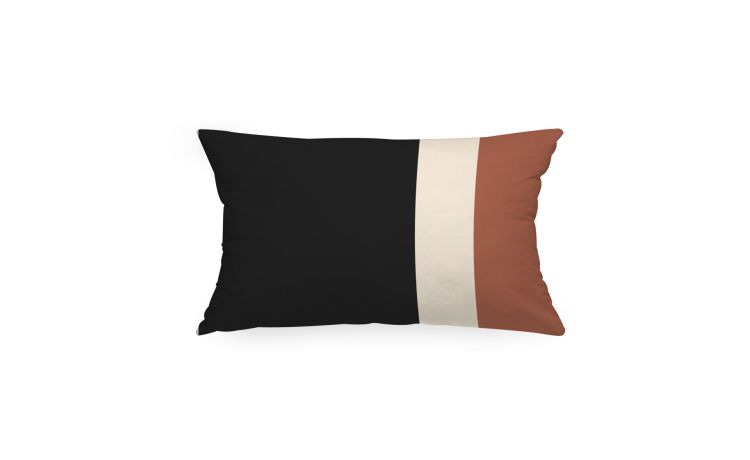 Amber cuscino con riga arancione 35x60 cm--Multicolore-100% Poliestere-35 cmx60 cm