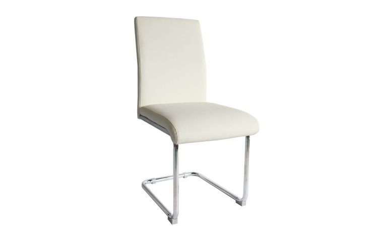 Kate2 sedia in similpelle bianco-Struttura in metallo-Bianco-Similpelle-93 cmx43 cm