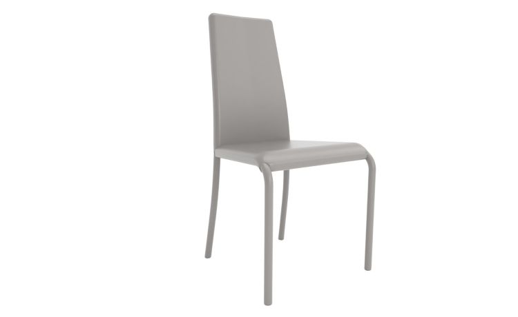 Elettra sedia imbottita in nabucco grigio perla--Grigio-Pelle-96 cmx45 cm