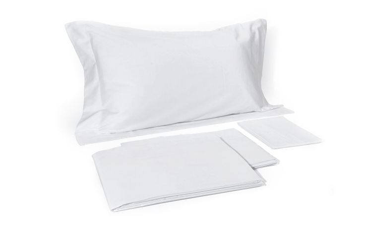 Elegance parure letto in raso bianco 2 piazze--Bianco-Cotone