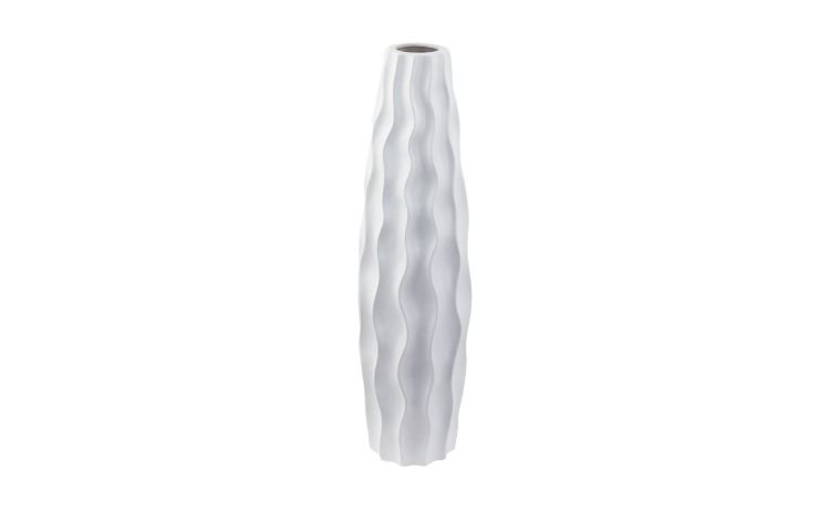Polka vaso onde H58 cm in ceramica bianca