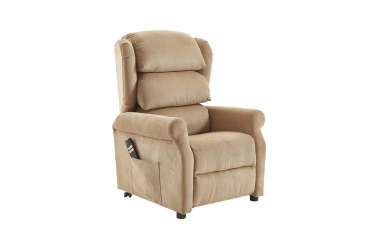 Fiore poltrona relax in tessuto beige-Seduta relax elettrica