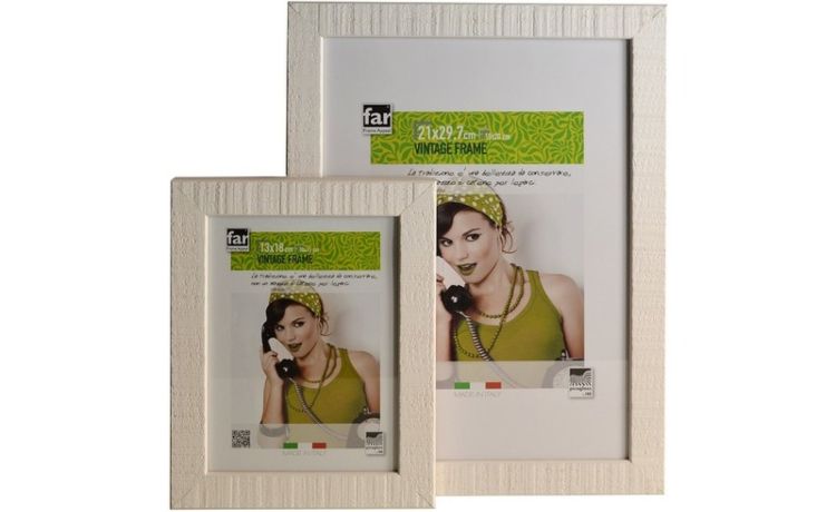 Carracci cornice in legno bianco 35x50 cm- -Bianco-Legno-50 cmx35 cm