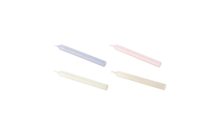 Set 6 candele h19 cm-Assortite in 6 colori--Cera