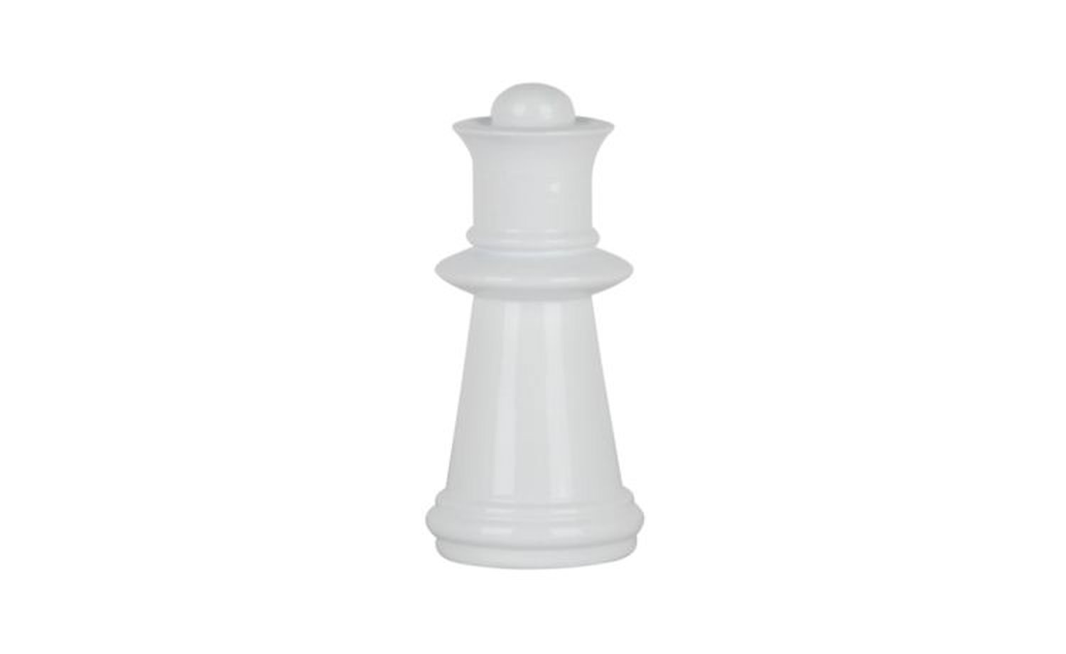 Scacco Regina oggetto decorativo bianco H25 cm