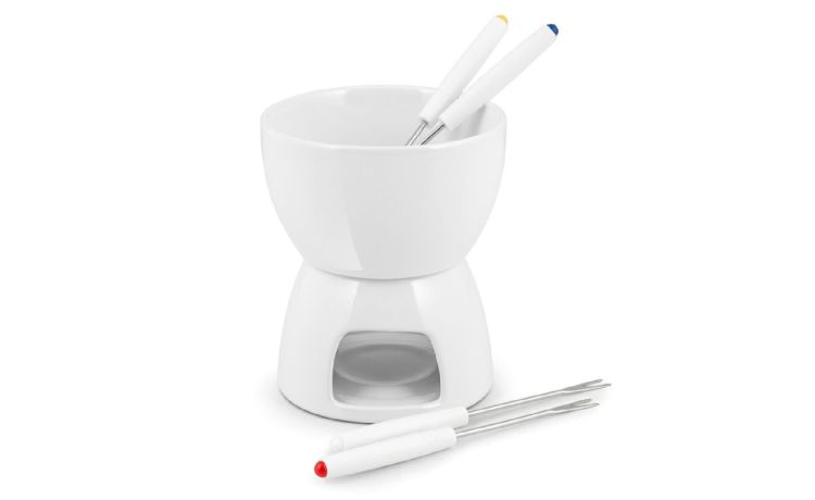 Cioccolato-Set fonduta -Bianco-Porcellana-16 cmx13 cm