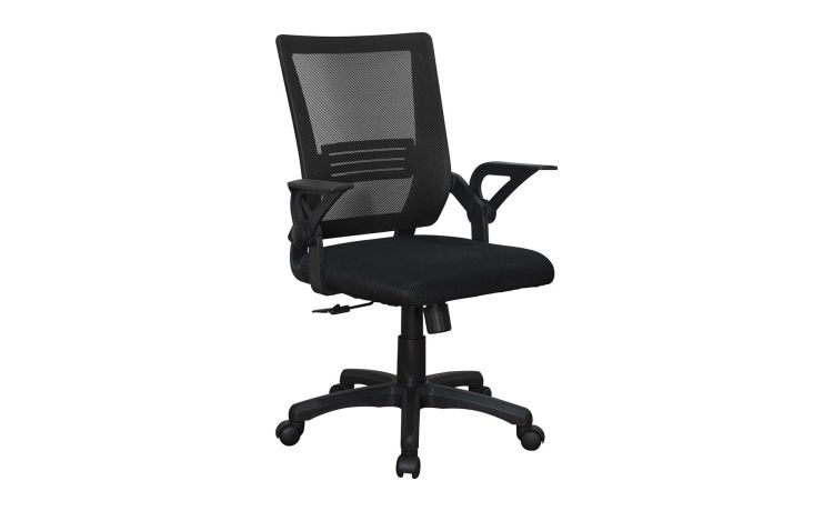 Fly sedia ufficio nera-Elevazione a gas-Nero-Metallo-91 cmx61 cm