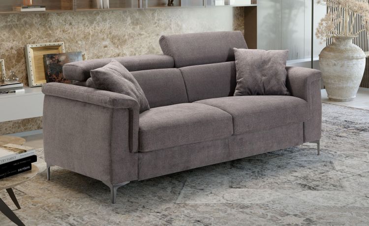 Gresia divano letto 3 posti in tessuto antracite-Materasso L140xP195 cm-Antracite-Tessuto-140 x 195 cm