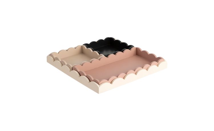 Tray set 4 vassoi impilabili in legno --Multicolore-Legno- cmx29