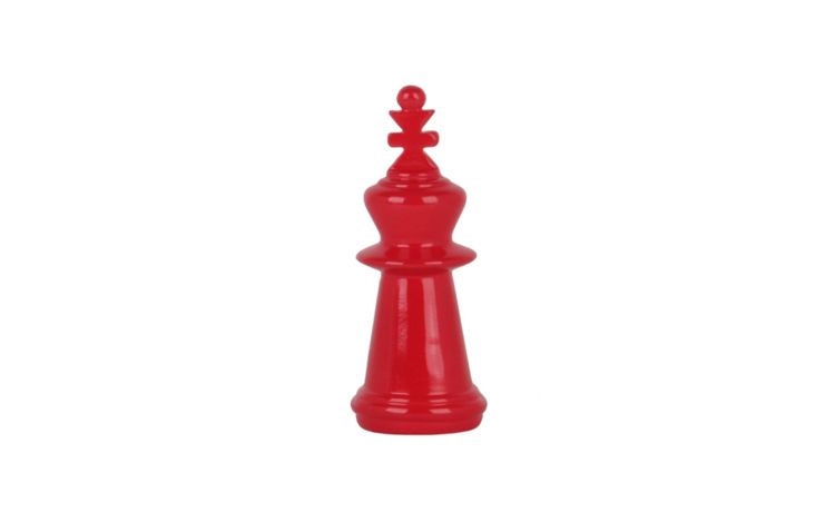 Scacco Re oggetto decorativo rosso H15 cm- -Rosso-Resina