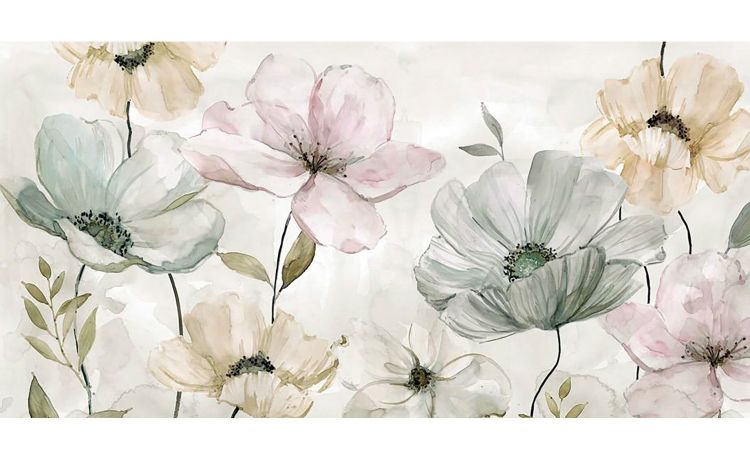 Fiori canvas ritoccato a mano 120x60 cm---Canvas-60 cmx120 cm