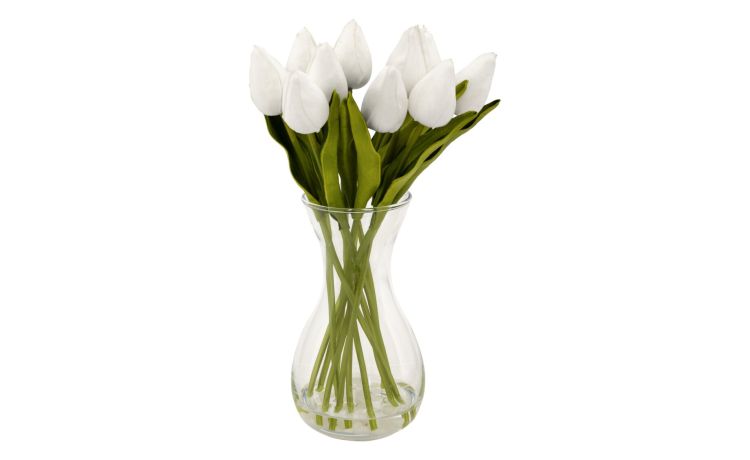 Vaso con tulipani h29 cm