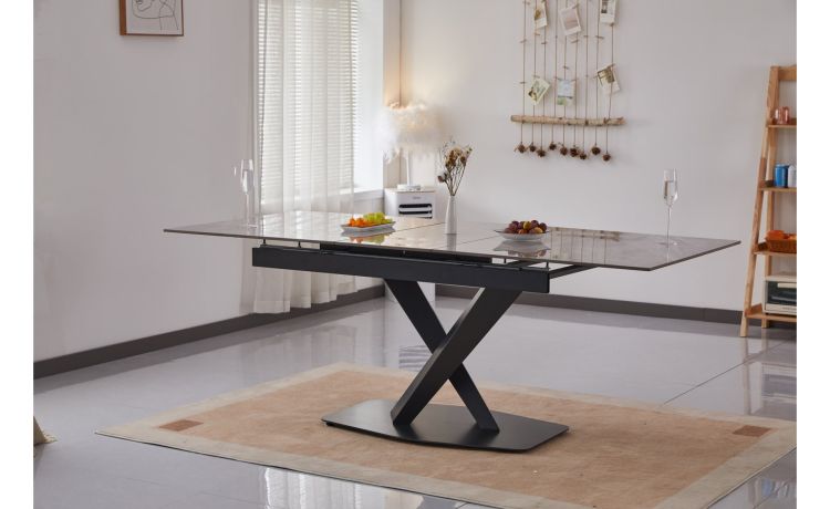 Onyx tavolo allungabile effetto marmo grigio--Grigio-Pietra-76 cmx160 cm