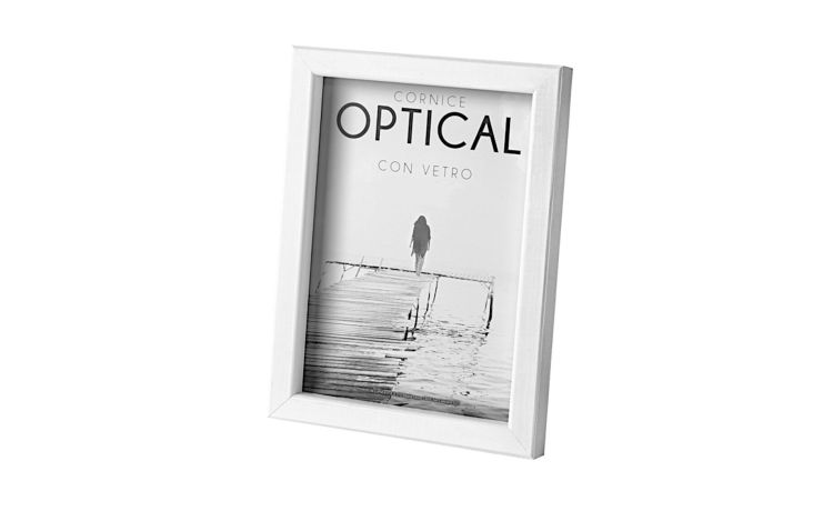 Optical cornice bianca in legno 29