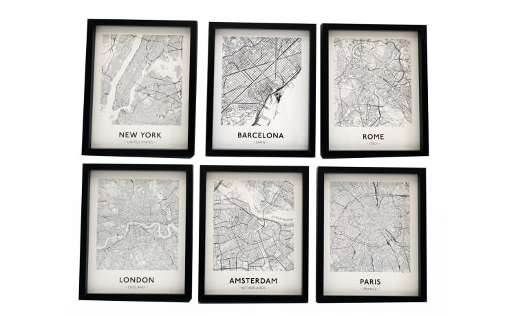 Quadro city maps---Tela