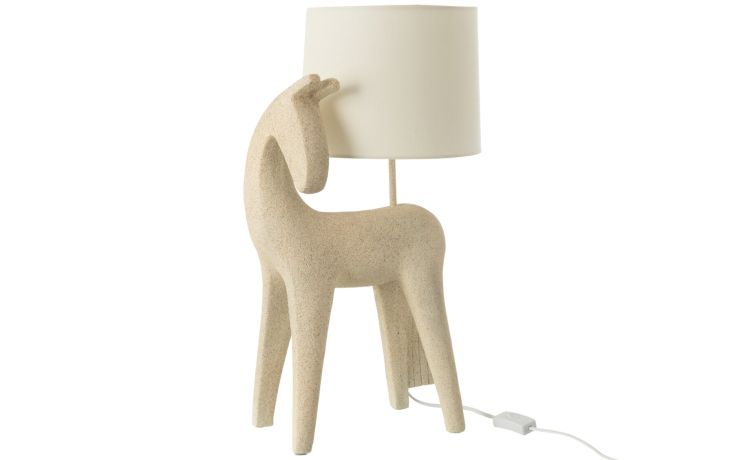 Lampada da tavolo cavallo beige--Beige-Pietra-56 cmx32 cm