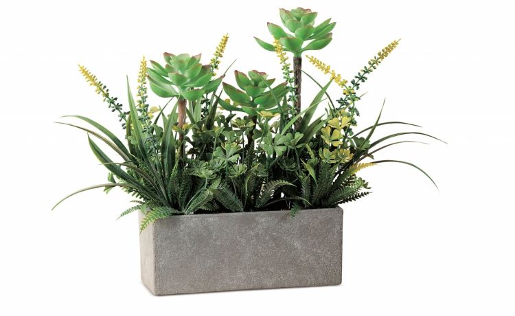 Lavanda pianta artificiale con vaso 17x23 cm- -Verde-Plastica-23