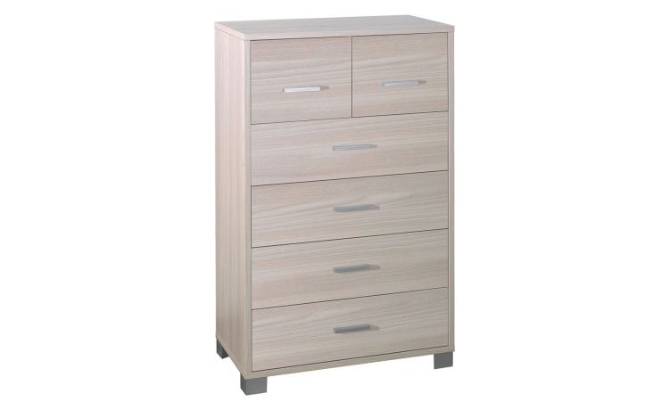 Odessa cassettiera 6 cassetti olmo--Legno chiaro-Pannello melaminico-112 cmx70 cm