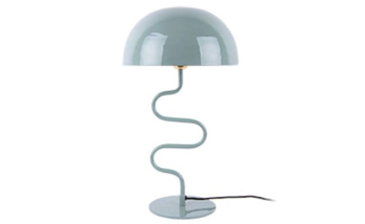 Waved twist lampada da tavolo in metallo blu h54 cm--Blu-Metallo
