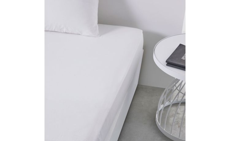 Organic Cotton lenzuolo con angoli piazza e mezza bianco- --100% Cotone-Piazza e mezza