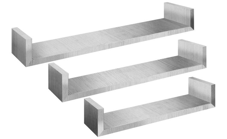 Calamita set 3 mensole in mdf legno bianco- -Legno bianco-Mdf