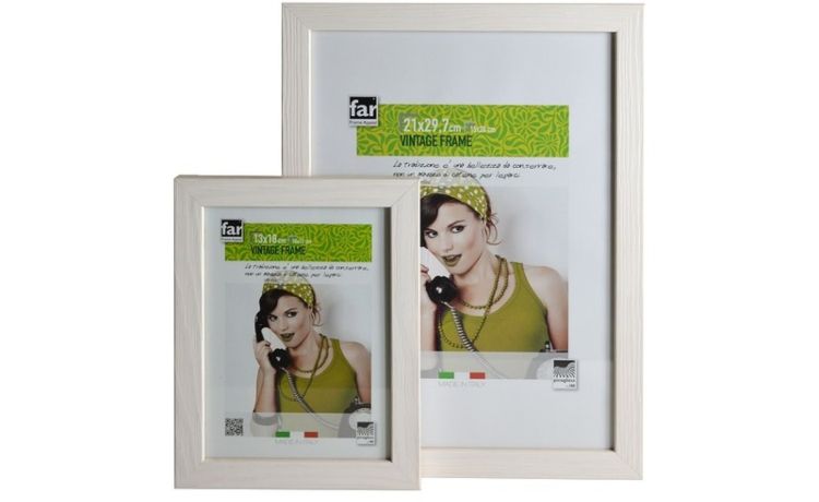 Newman cornice in legno bianco 50x70 cm- -Bianco-Legno-70 cmx50 cm