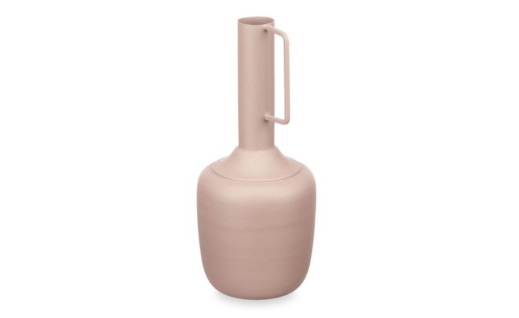 Vaso in metallo collo lungo rosa h30 cm--Rosa-Metallo