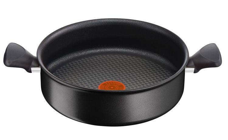 Rigenera tegame Ø24 cm con 2 manici in alluminio nero - -Nero-Alluminio riciclato