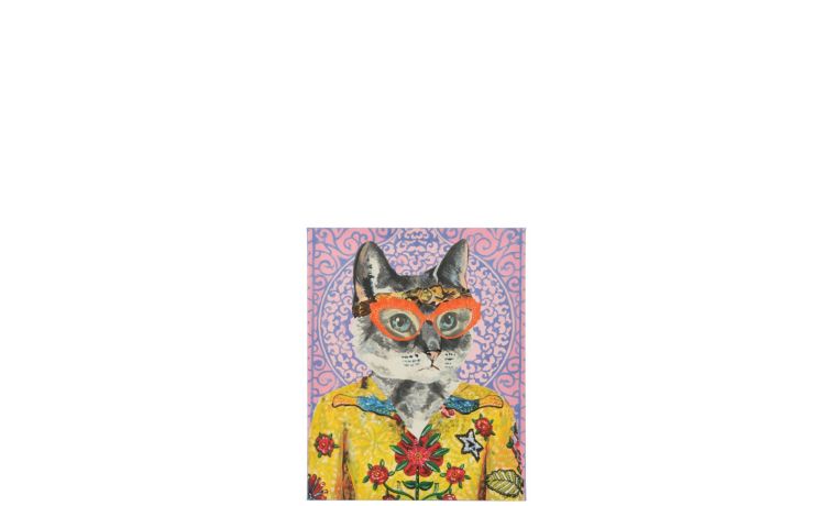Pop canvas figura gatto 40x50 cm--Multicolore-Canvas-50 cmx40 cm