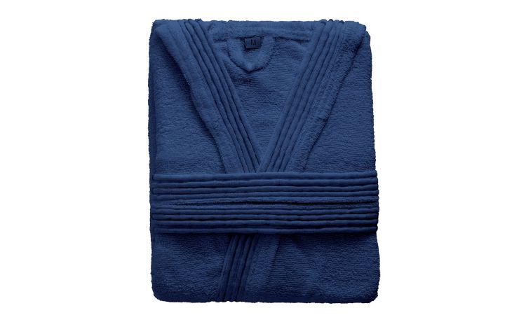Terry accappatoio in cotone blu XL--Blu-Cotone