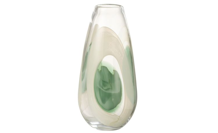 Livy vaso in vetro bianco/verde--Bianco-Vetro