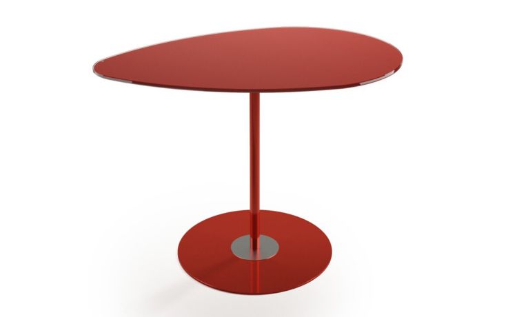 Glass tavolino Dallia a goccia rosso h52 cm--Rosso-Vetro-52 cmx40 cm