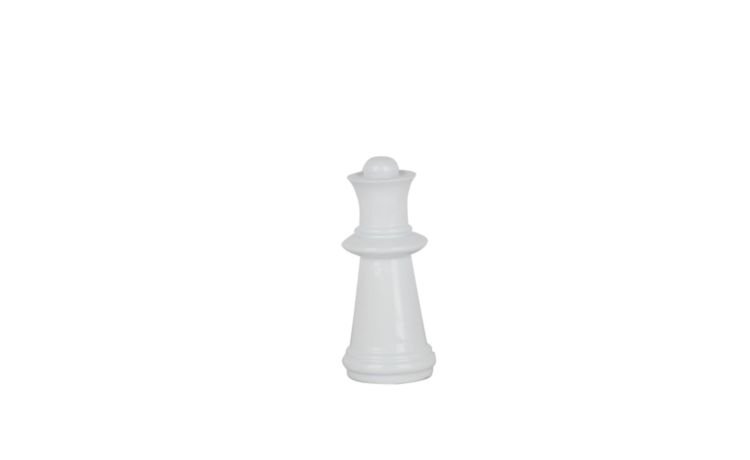 Scacco Regina oggetto decorativo bianco H15 cm