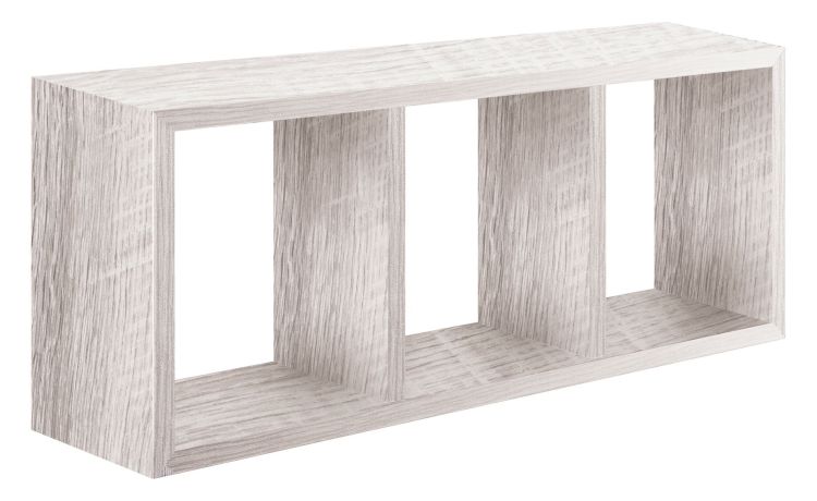 Tristano mensola 3 vani legno bianco 70x30 cm- -Legno bianco-Mdf-30 cmx70 cm