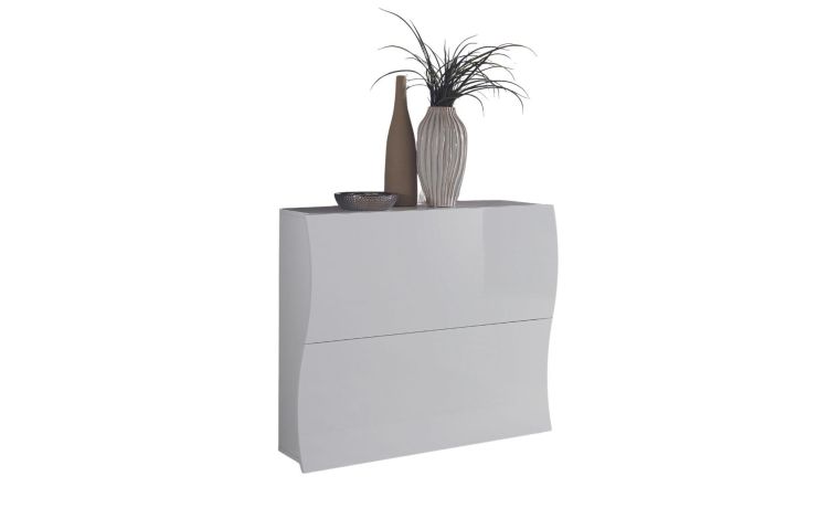 Flow scarpiera 2 ribalte in pannello bianco lucido--Bianco-Pannello-81.5 cmx101 cm