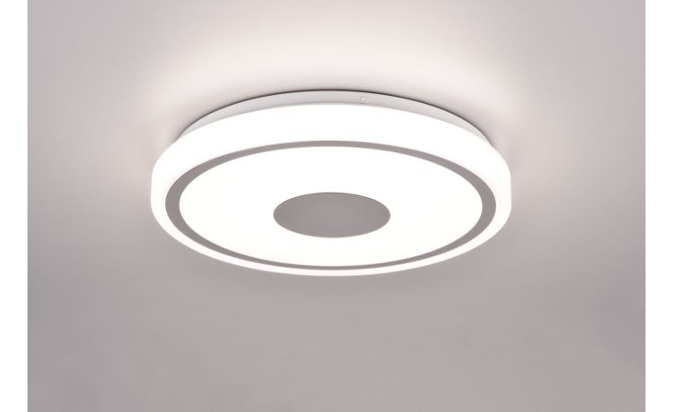 Bunda plafoniera LED bordo cromo Ø35 cm--Bianco-Metallo