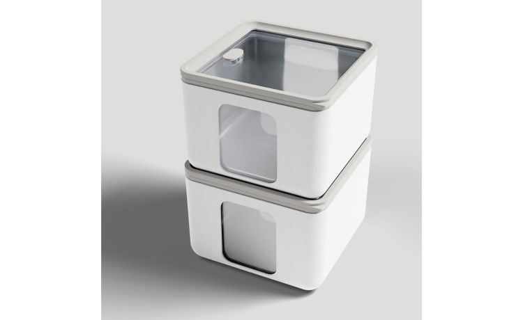 Peek box set contenitore per alimenti bianco-Adatto alla cottura in microonde-Bianco-Polipropilene-12 cmx16