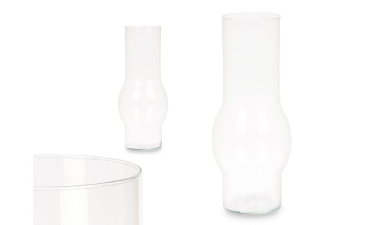 Vaso sfera alta in vetro trasparente--Trasparente-Vetro